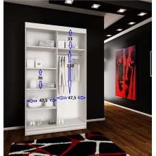 Skapis AMO 100, tumšais ozols/melnas līnijas